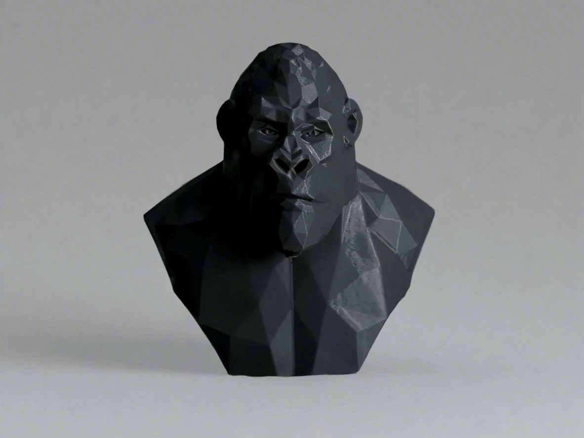 Geometric Gorilla Statue: Modern & Bold