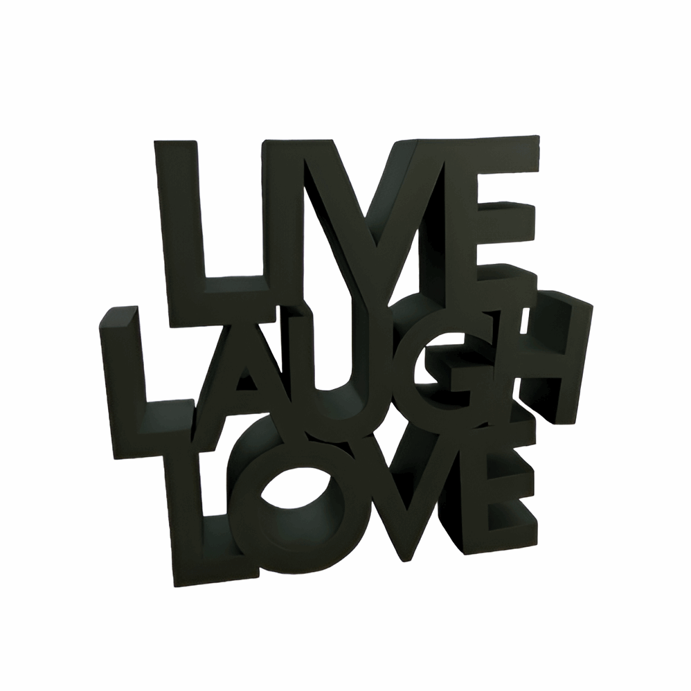 Live Laugh Love Text – 3D-Printed Motivational Wall Art Decor