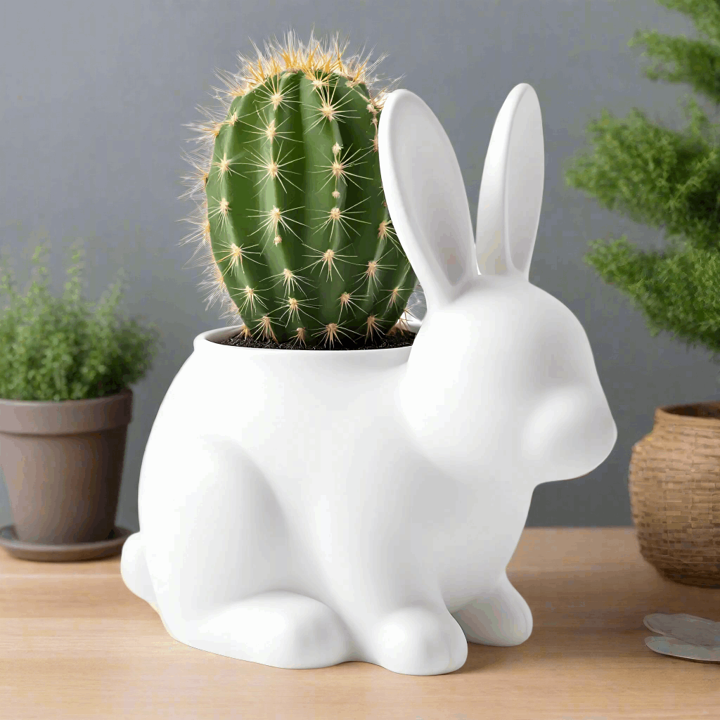 Rabbit Flower Pot - Unique Vase Decor
