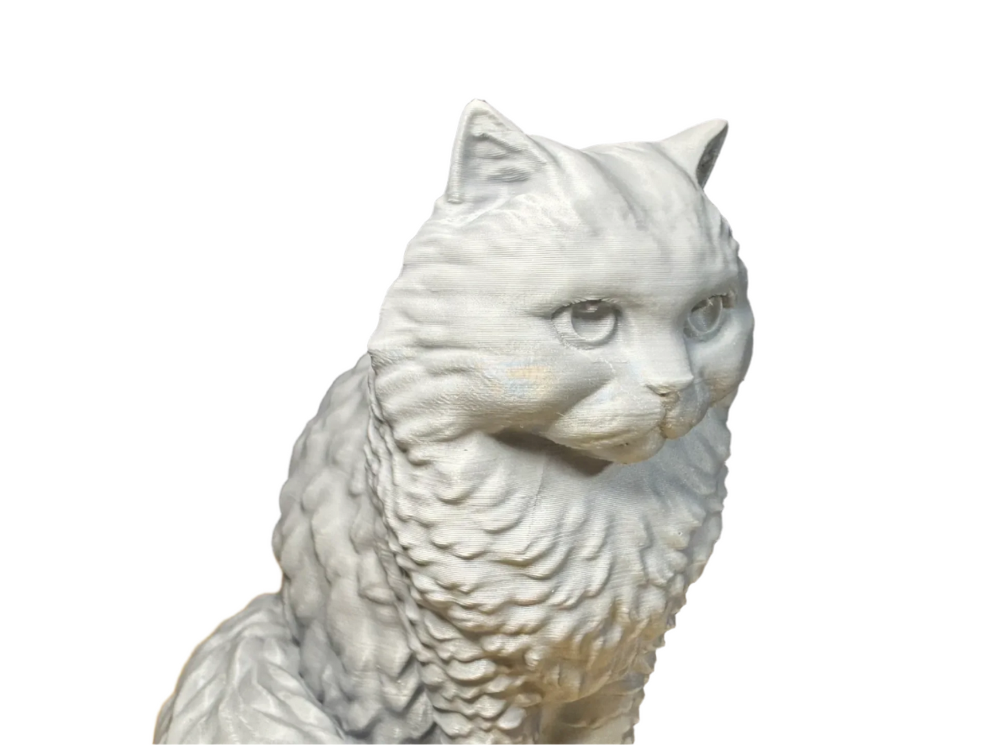 Fluffy Cat Statue: Unique Home Accent