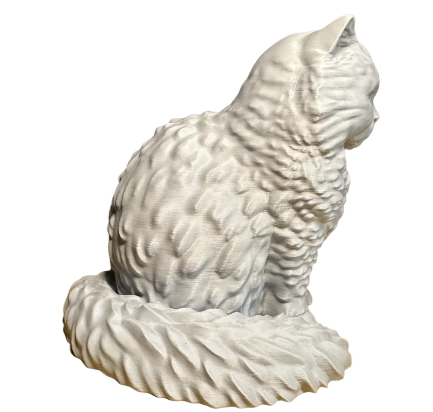 Fluffy Cat Statue: Unique Home Accent
