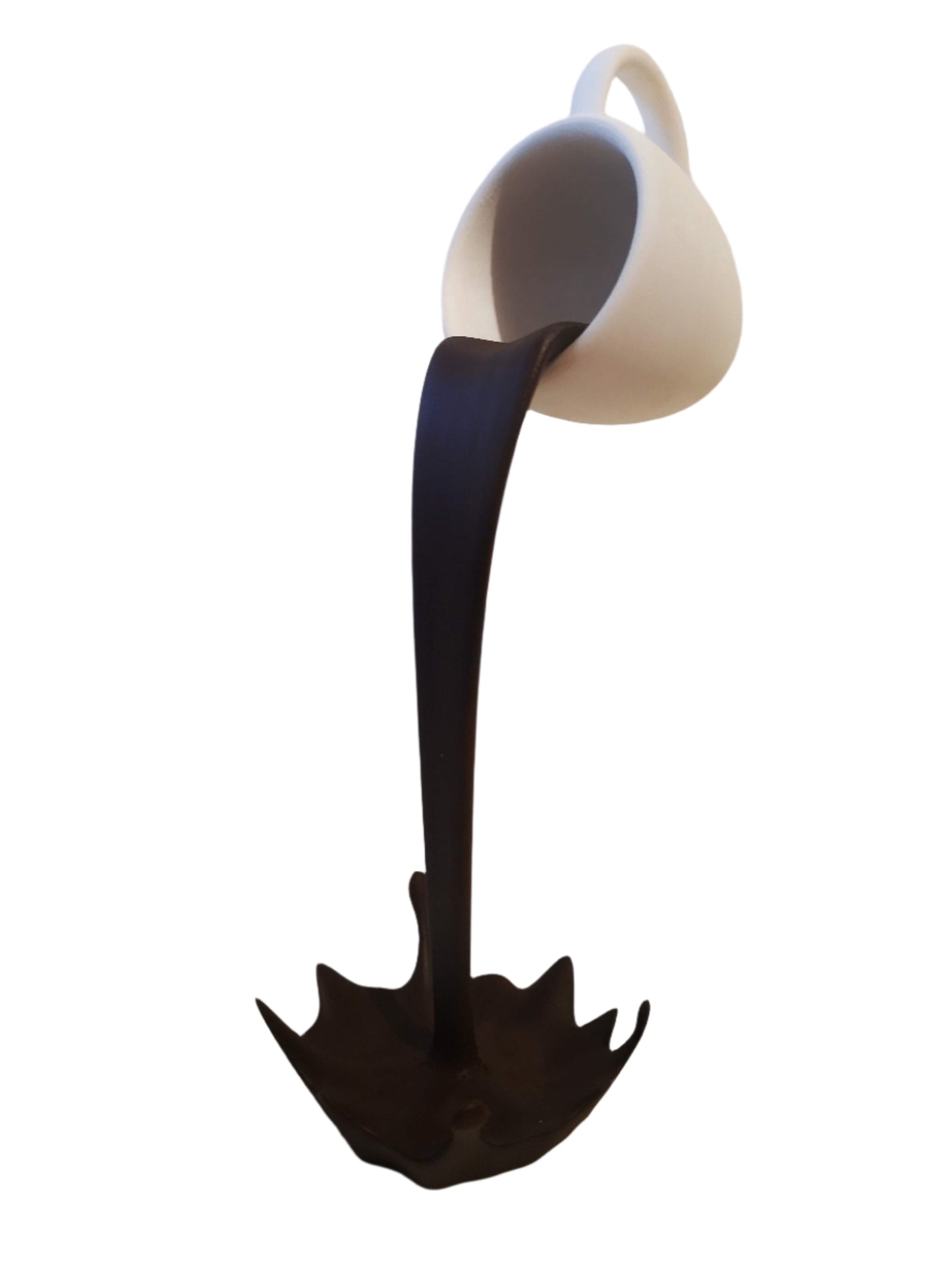 Modern Floating Mug Sculpture: Artistic Home Decor