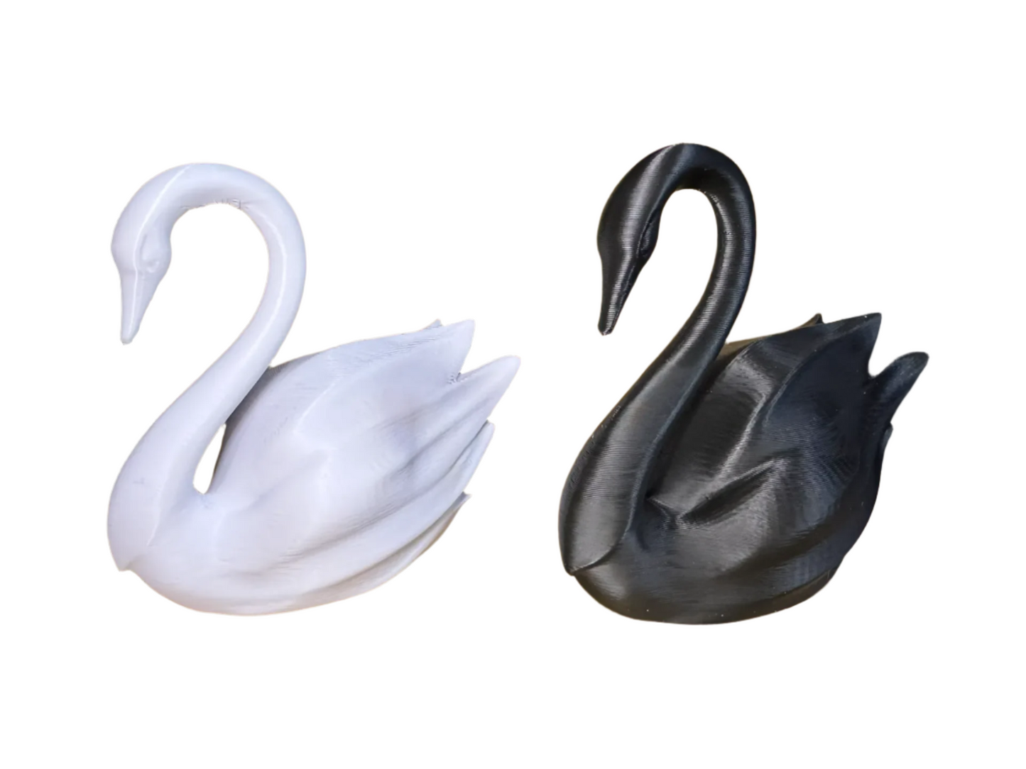 Elegant Swan Pair Statue: Modern Home Decor