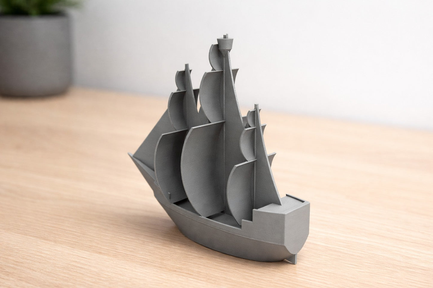Cement Grey Ship Showpiece for Table Décor | Modern Home & Office Decor