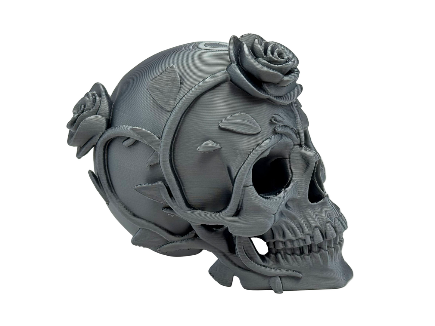 Rose Branch Skull Sculpture – Premium Gothic Botanical Art Decor | Unique Gift for Art Collectors India