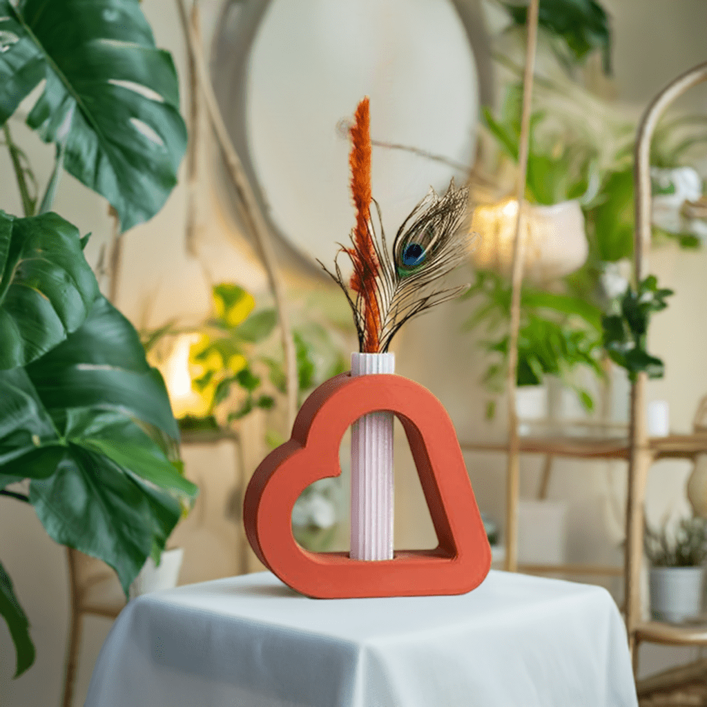 3D Printed Heart Vase: Romantic Decor Accent for Special Moments (No Flowers) - Celestial Crafts