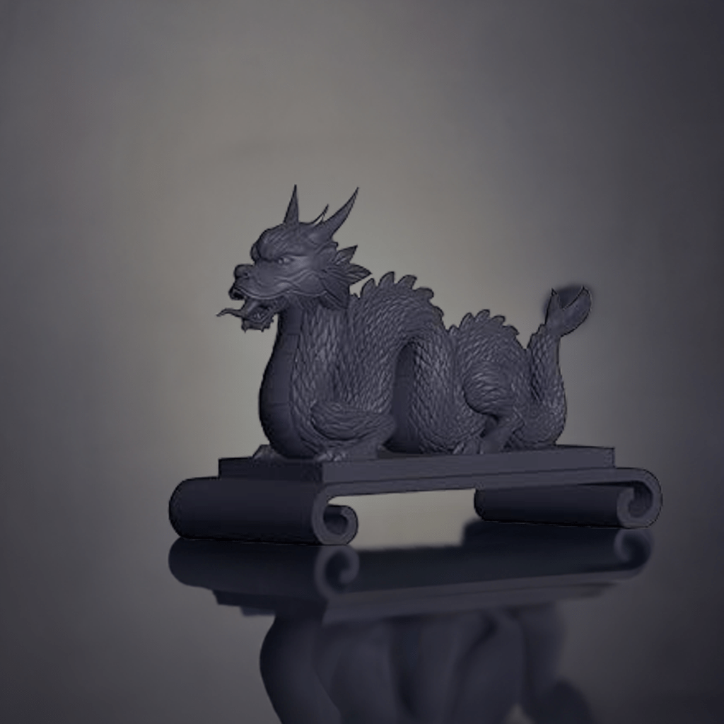 3D Printed Chinese Feng Shui Dragon Statue for Prosperity and Good Luck - Celestial Crafts