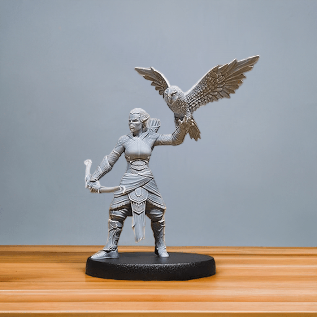 Epic Warrior and Owl Guardian Figurine - Celestial Crafts