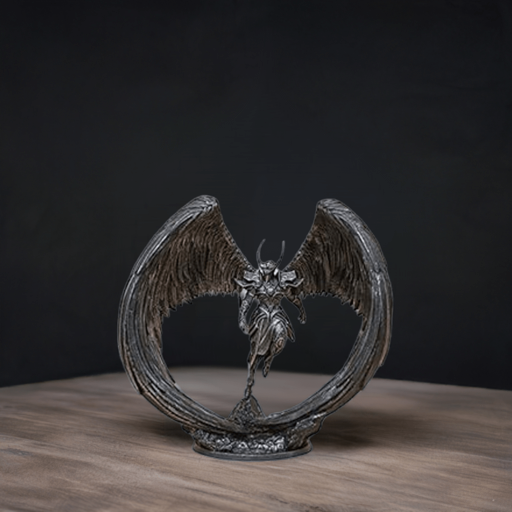 Demon Statue with Wings - Black Sculpture - Celestial Crafts