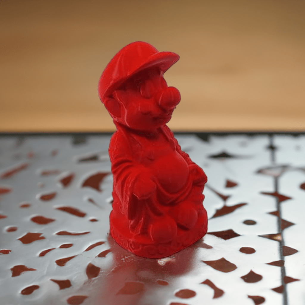 Exclusive Red Resin Super Plumber POP Culture Buddha Figurine - A Fusion of Nostalgia and Tranquility - Celestial Crafts