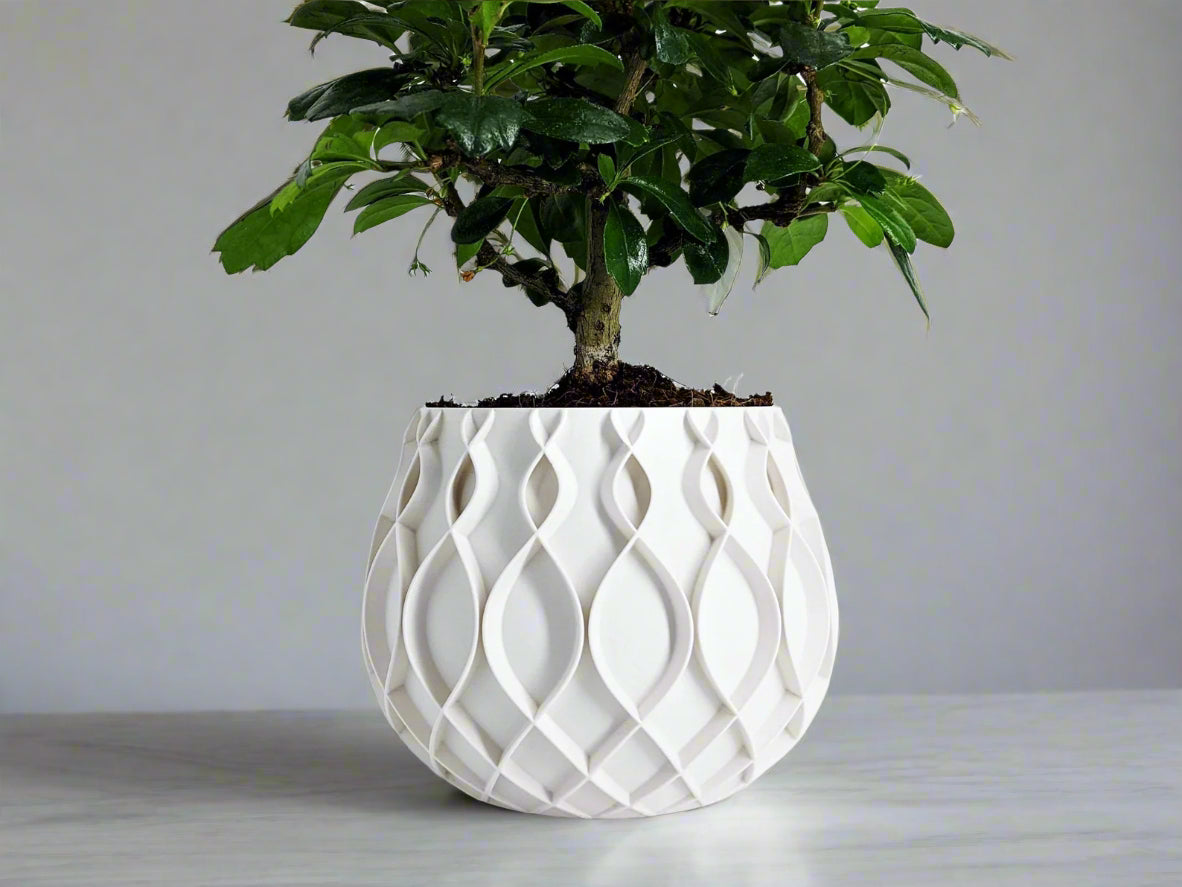 3D Printed Modern Vase – Elegant Home Décor WHITE