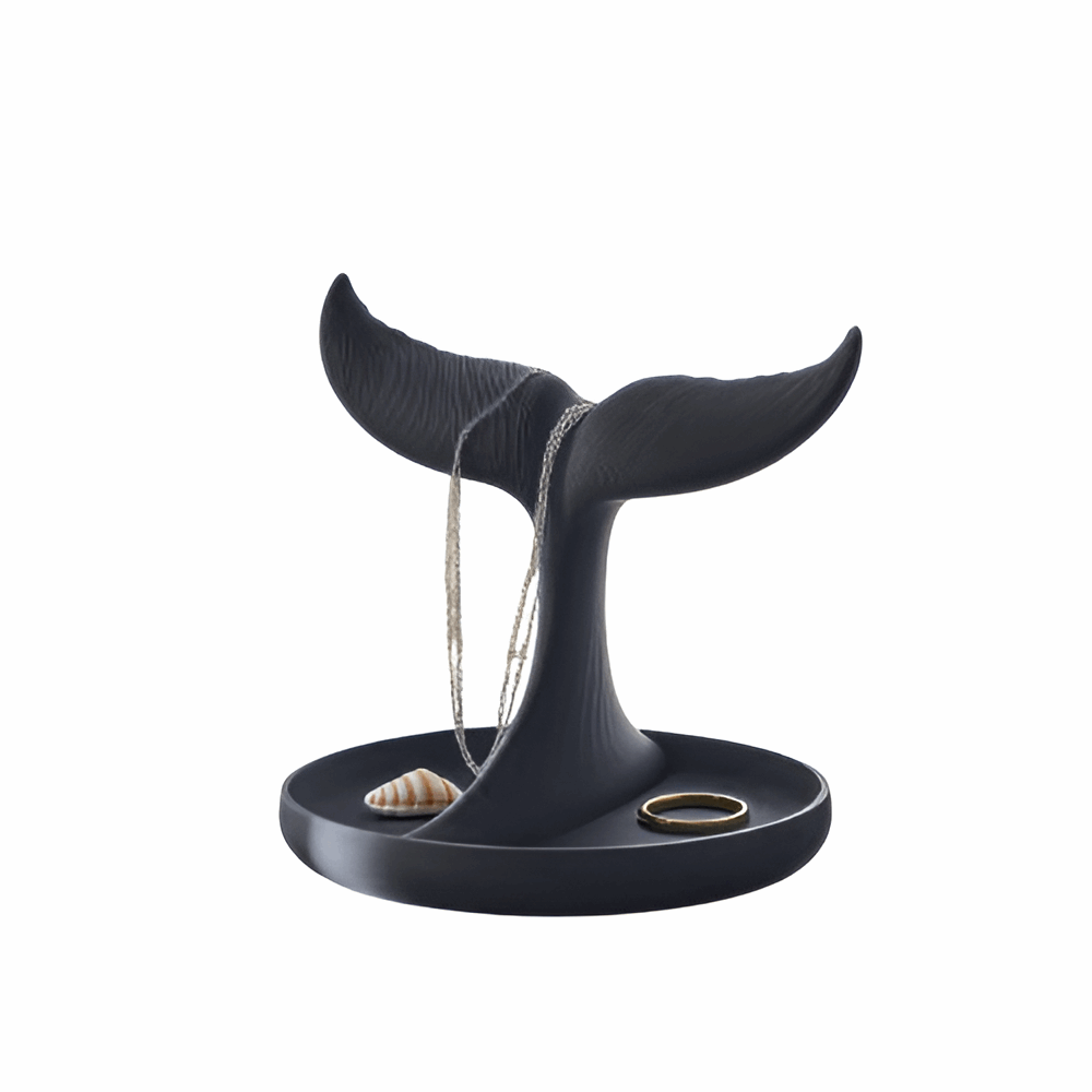 Elegant Whale Tail Jewelry Organizer – 3D Printed Ring Stand