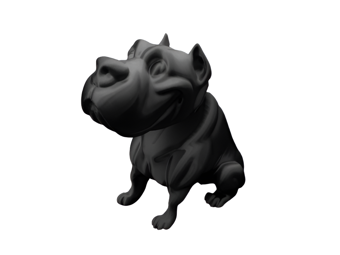 Black Dog Sculpture: Cartoon Style Pet Figurine