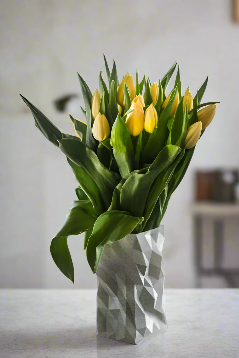 Square Rough Vase – Textured 3D-Printed Home Accent Vase