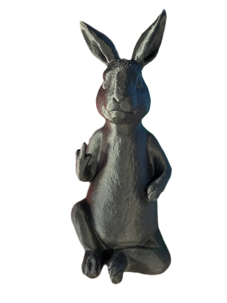 Quirky Black Bunny Figurine