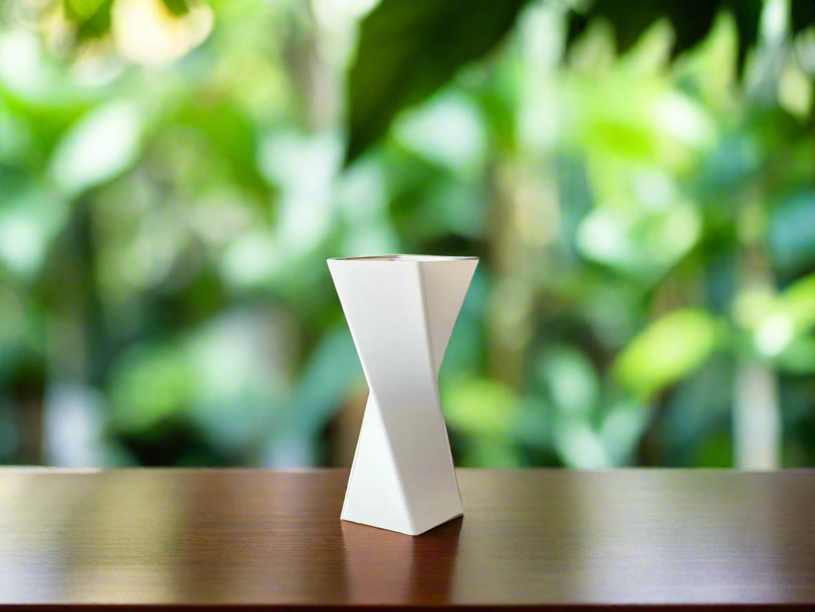 Table Vase Cube - White