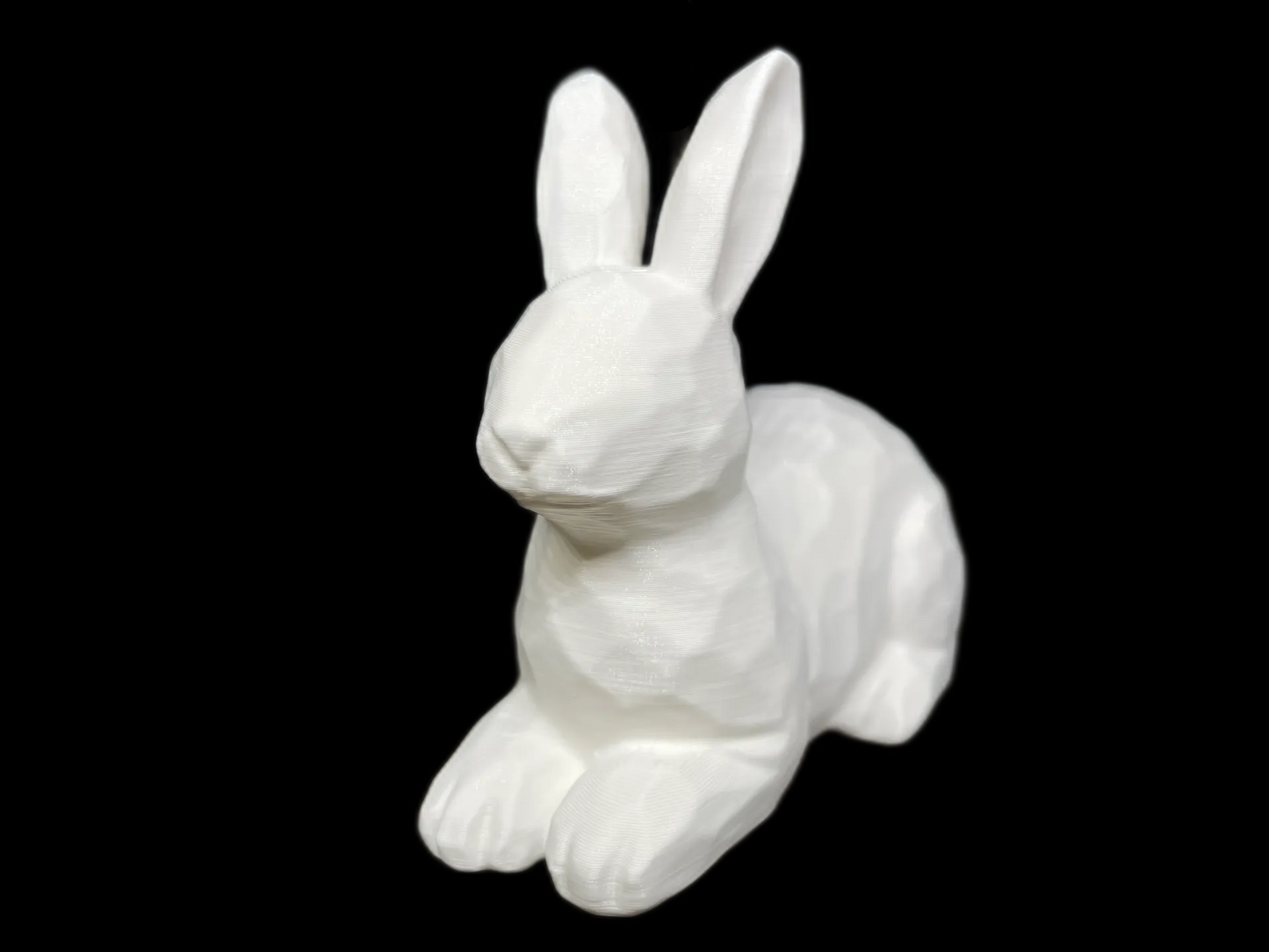 White Geometric Bunny Figurines: Modern Easter Decor