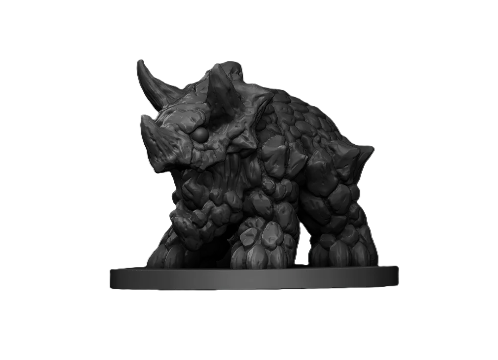 Angry Rhino Sculpture