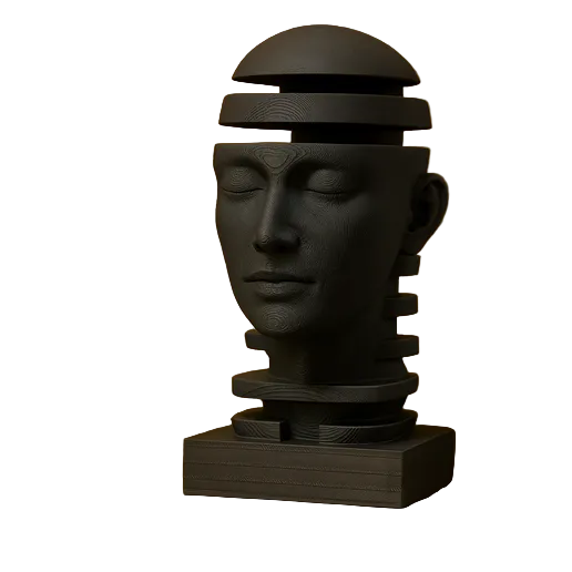 Modern Fragmented Head Bust – Artistic Tabletop Decor