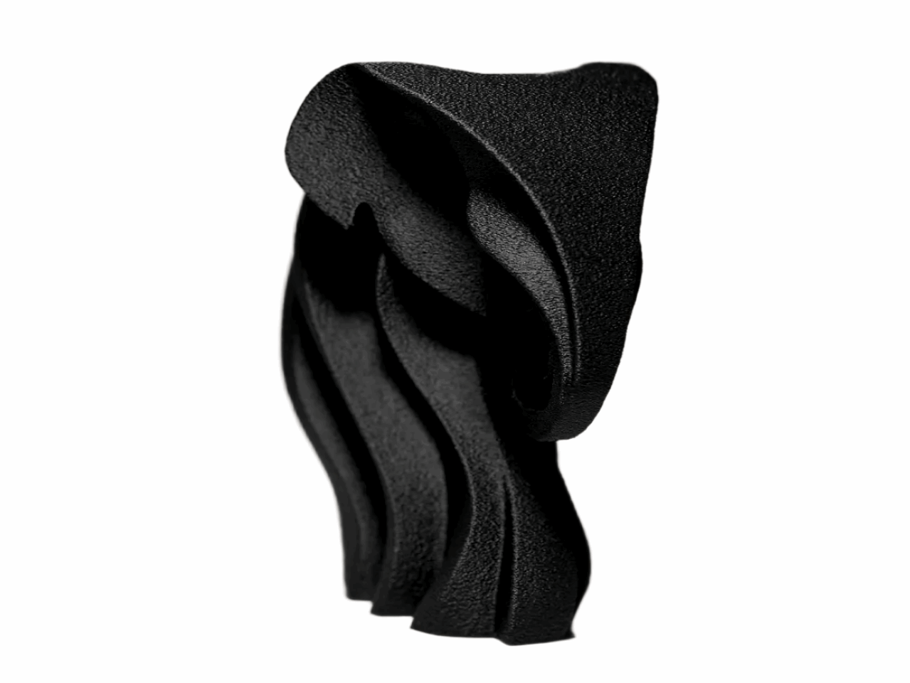 Modern Abstract Elephant Sculpture, Black Decorative Figurine, Wave Design - Celestial Crafts