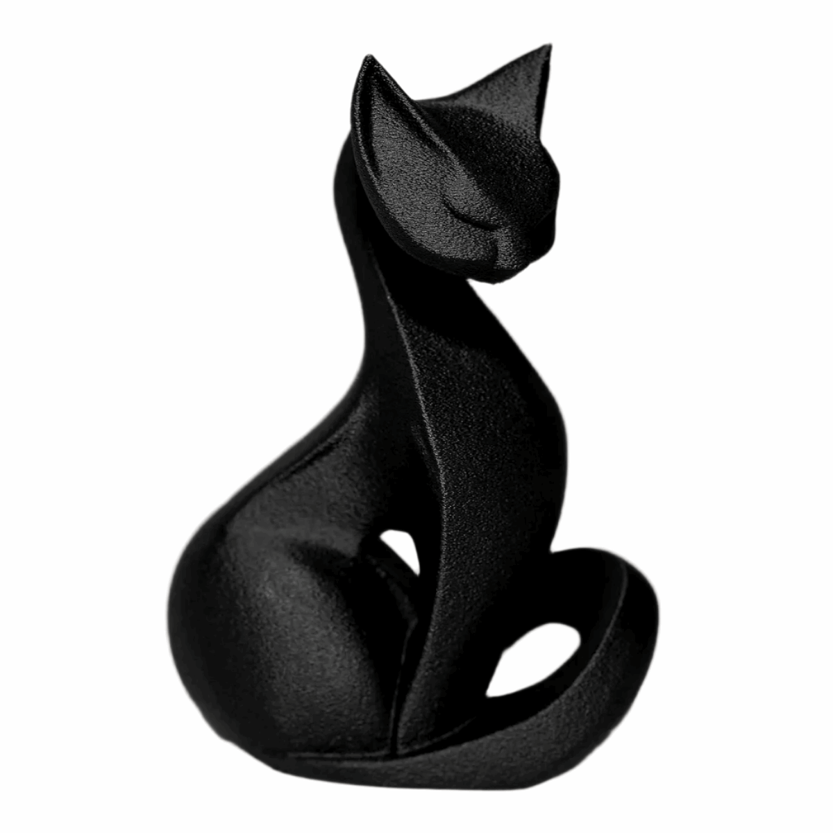 Modern Black Cat Figurine, Decorative Statue, Home Decor Sculpture - Celestial Crafts