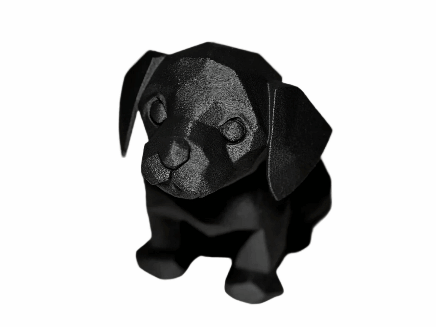 Modern Geometric Black Dog Figurine, Decorative Puppy Statue, Home Decor Sculpture - Celestial Crafts