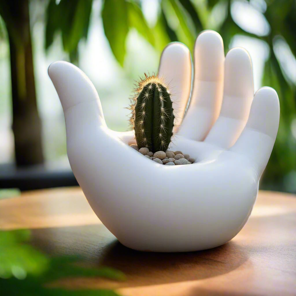 Hand-Shaped Flower Pot