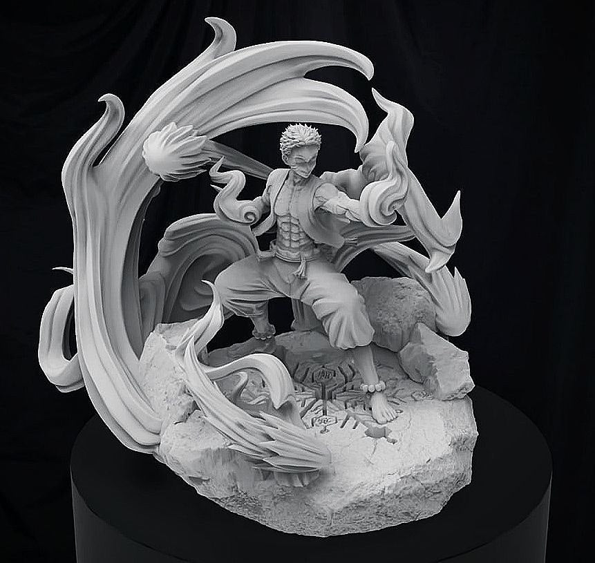 Mystical Demon Warrior 3D Model - Fantasy Fighter Sculpture for 3D Printing - Celestial Crafts