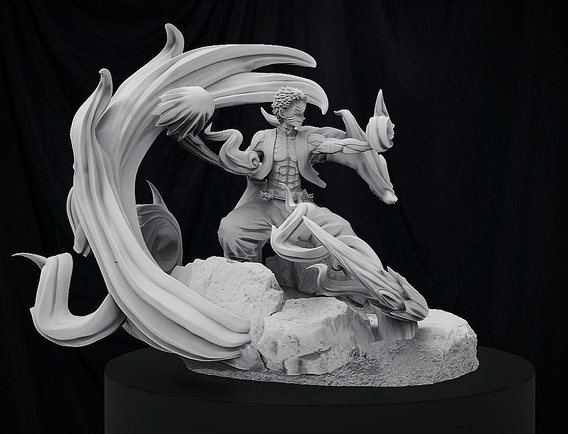 Mystical Demon Warrior 3D Model - Fantasy Fighter Sculpture for 3D Printing - Celestial Crafts