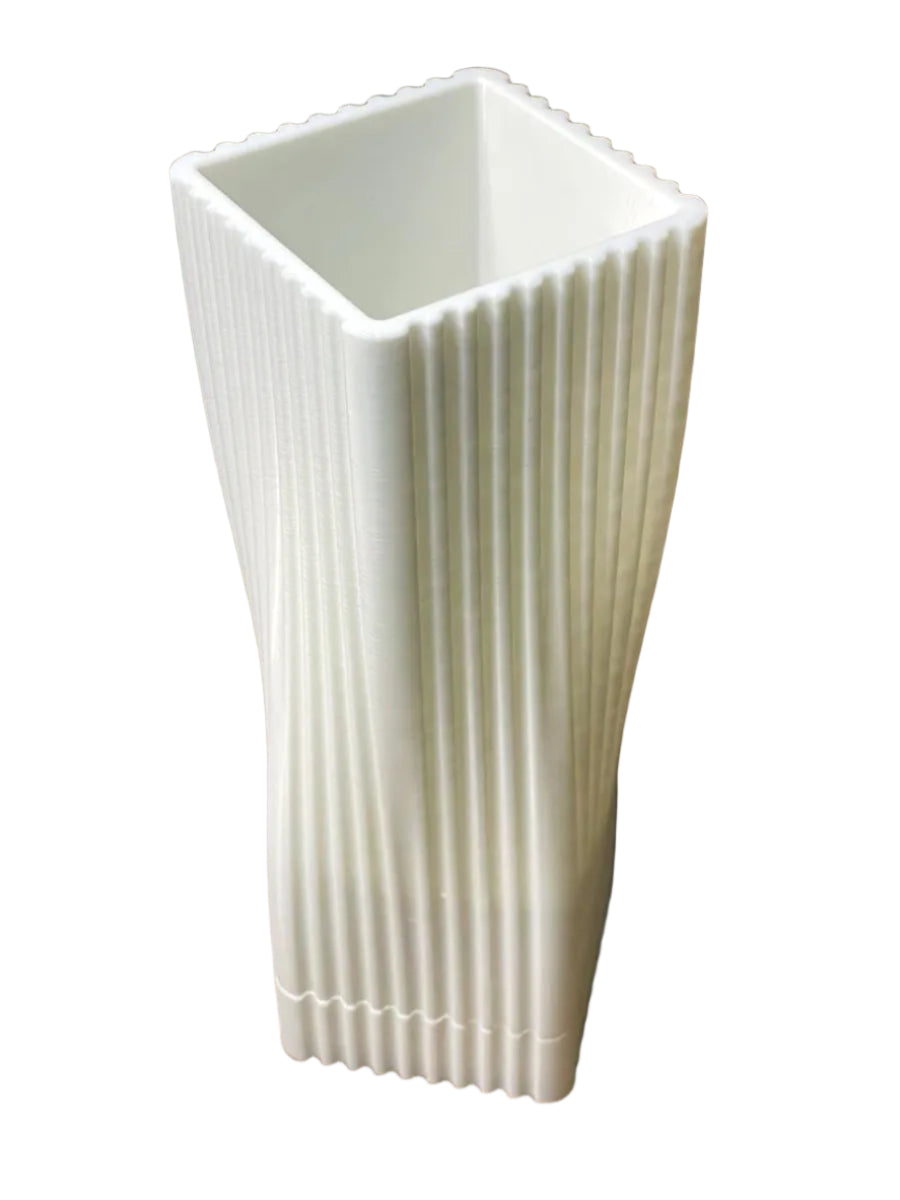 Diagonal Vase with Vertical Striations