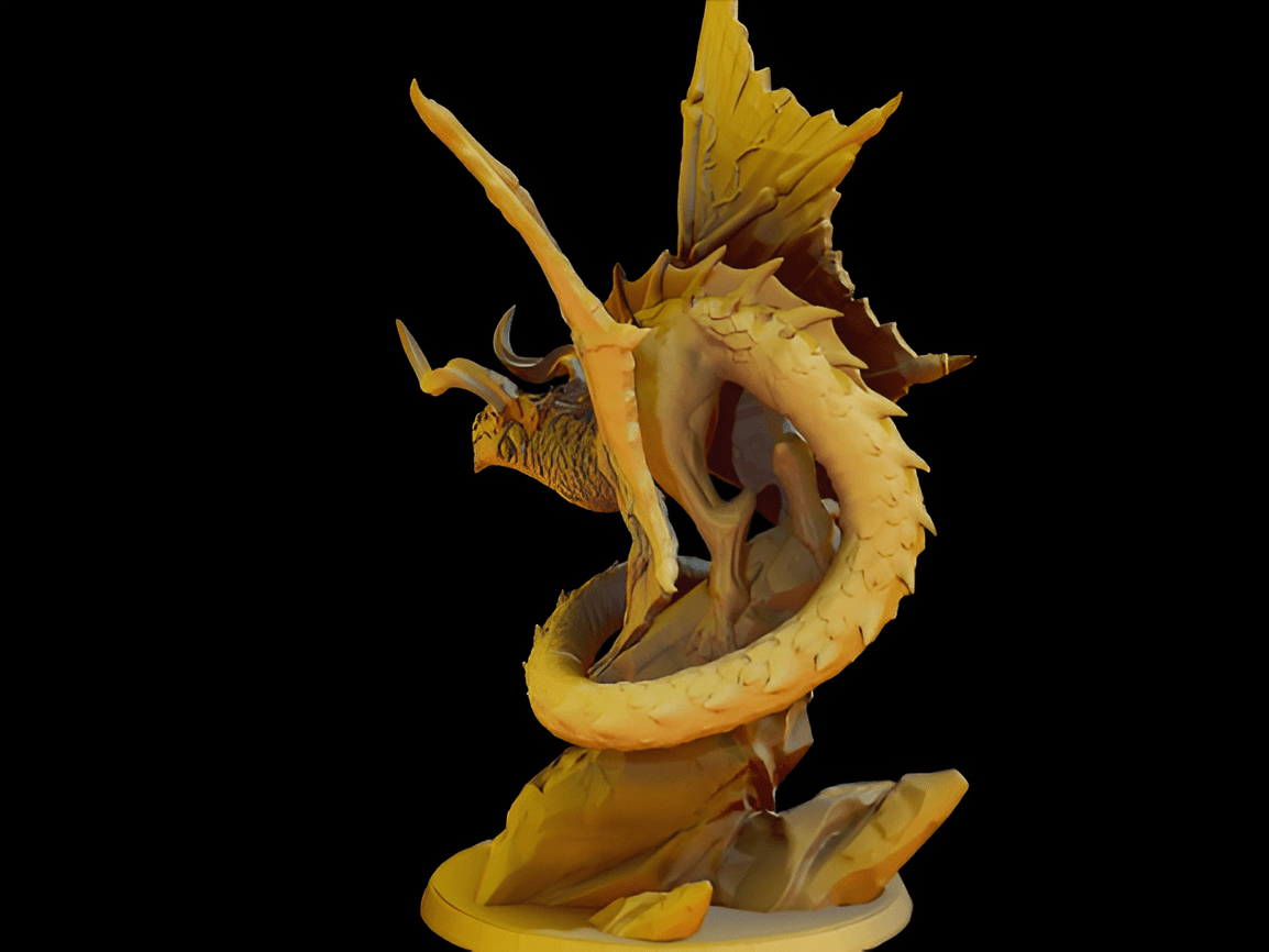 Golden Wyrm: A Mythical Miniature - Celestial Crafts