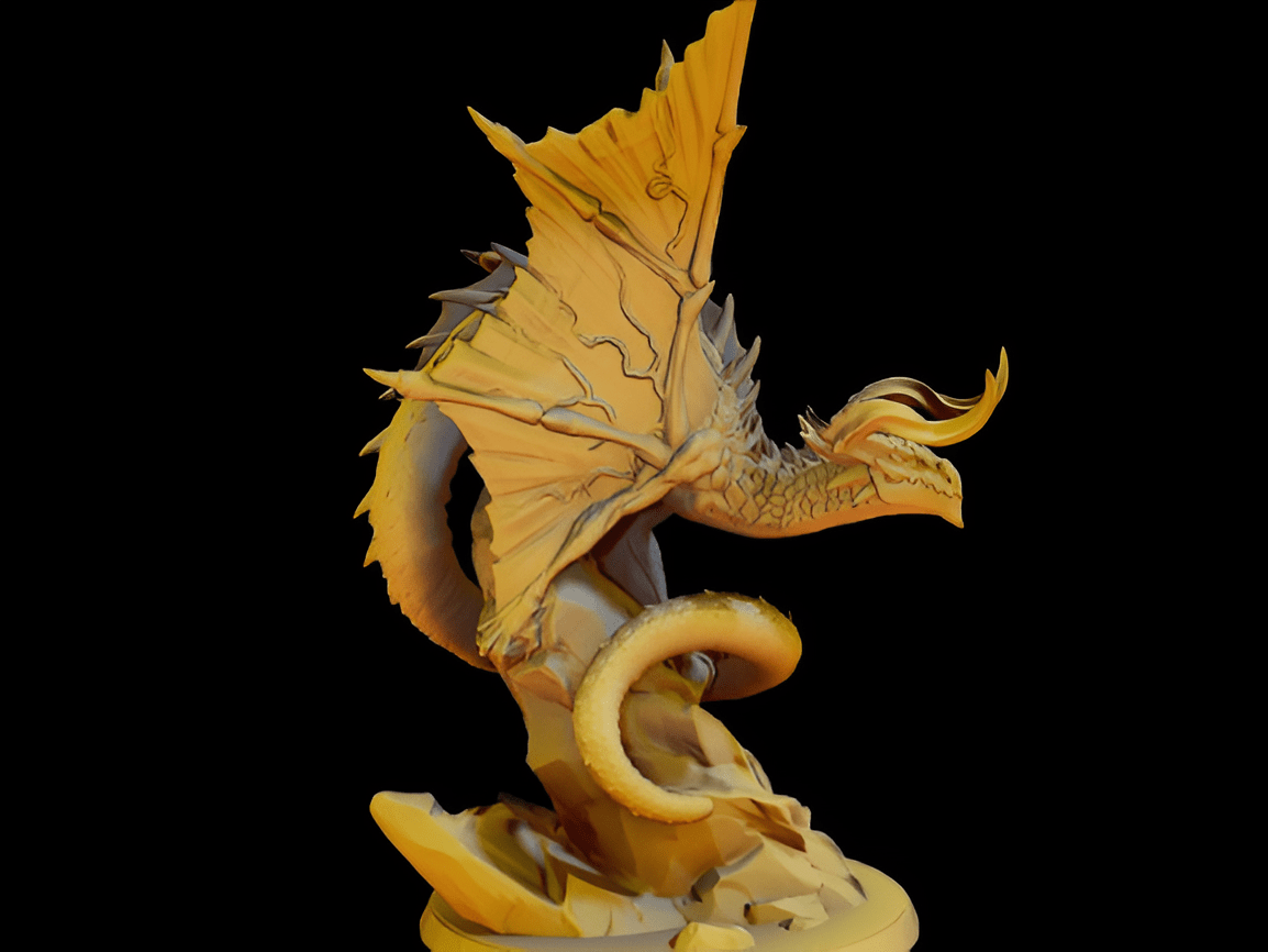 Golden Wyrm: A Mythical Miniature - Celestial Crafts