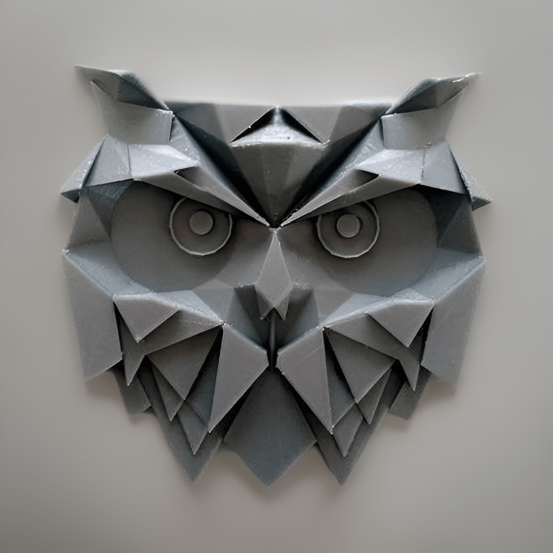 Geometric Owl Sculpture - Modern Art 3D Printed Decor - Celestial Crafts
