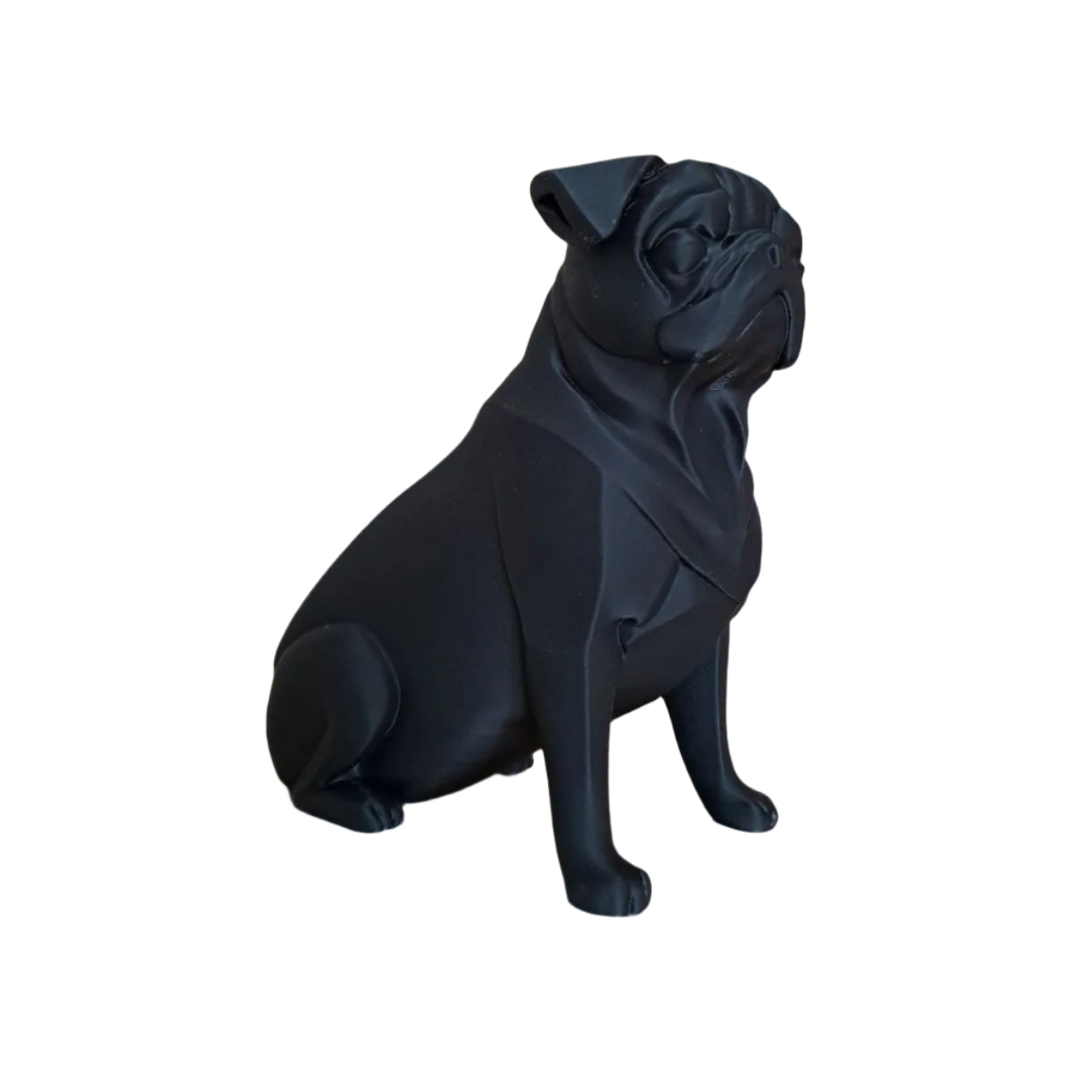 3D Printed Pug Sculpture – Modern Dog Decor