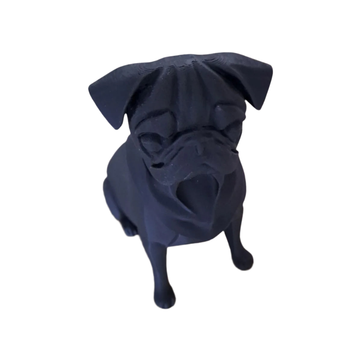 3D Printed Pug Sculpture – Modern Dog Decor