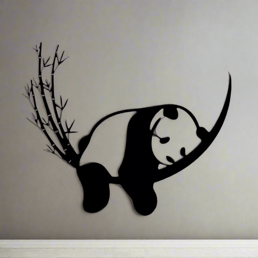 Cute Baby Panda Figurine - 3D Printed Wall Decor for Nursery and Home - Celestial Crafts