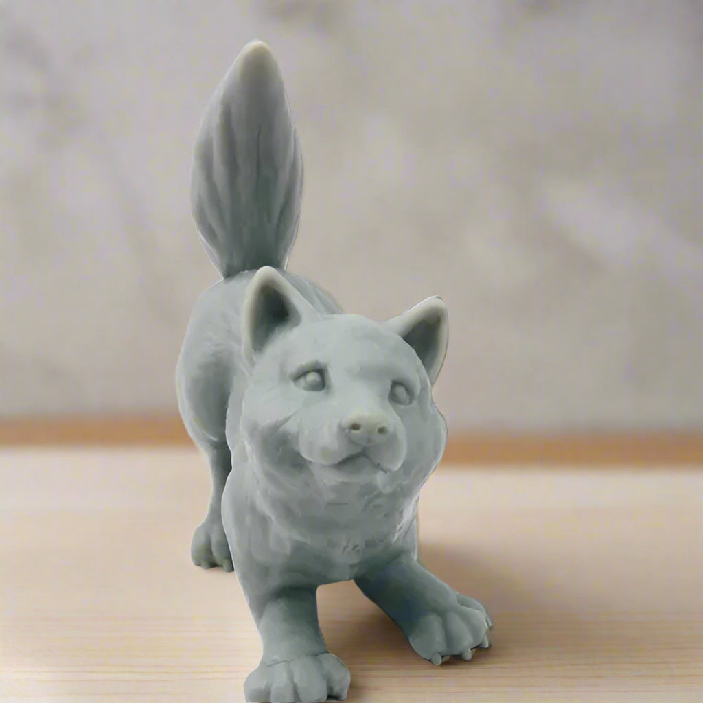 Wolf Cub Figurine: Majestic & Minimalist