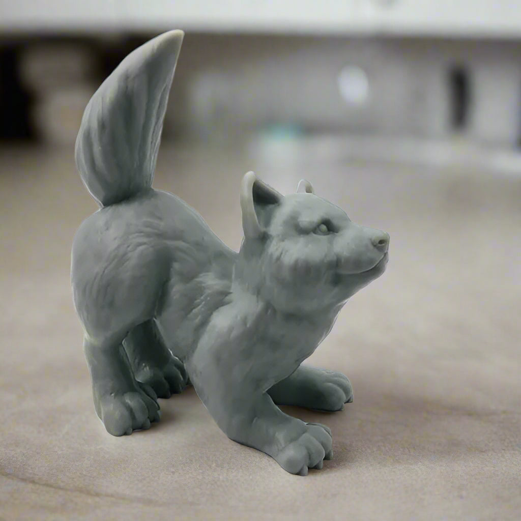 Wolf Cub Figurine: Majestic & Minimalist