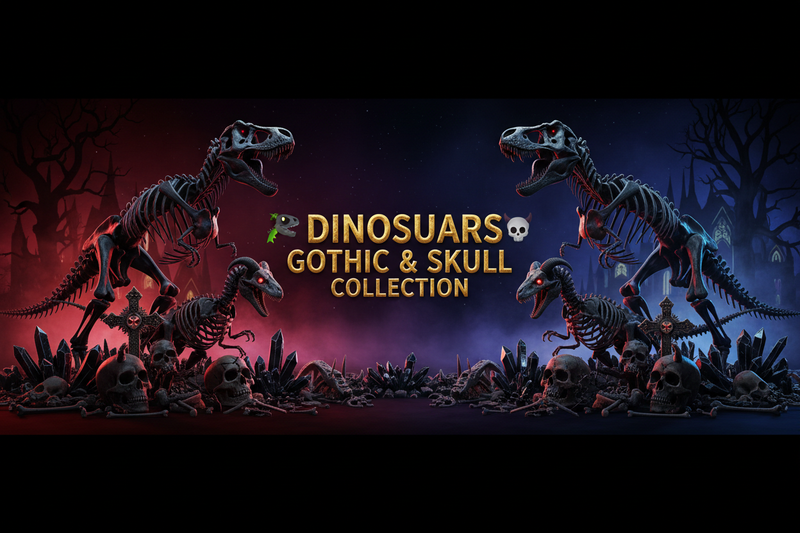 🦖💀 Dinosaurs Gothic & Skull Collection