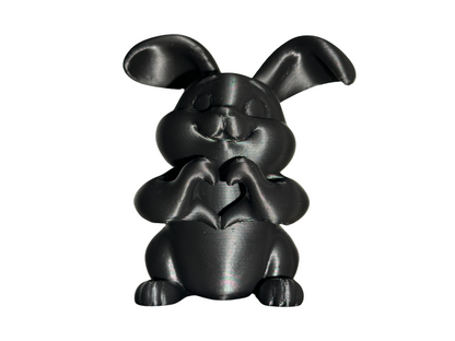 Black Bunny Making Heart Shape