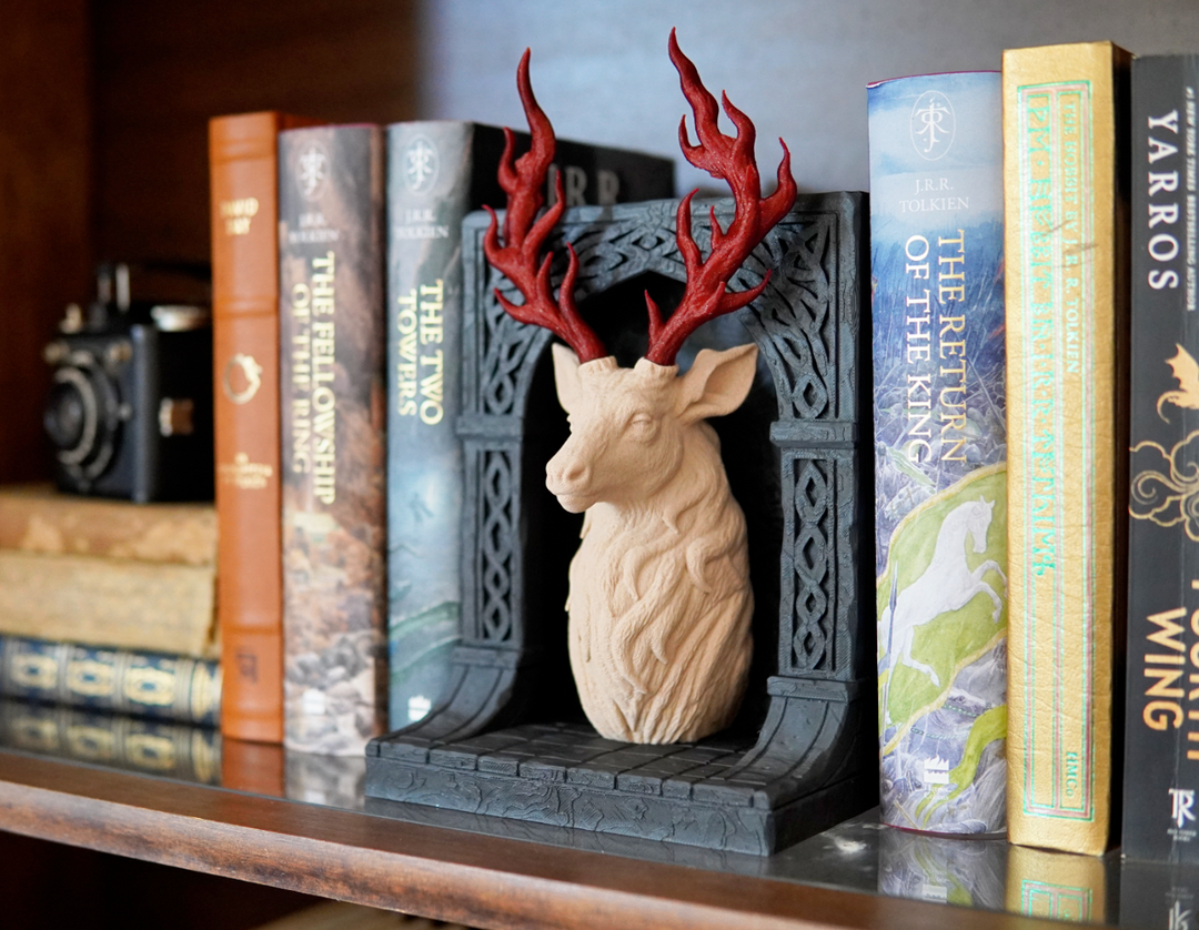 Deer Emerging Book Nook – Enchanted Forest Shelf Organizer & Nature Inspired Decor | Magical Home Accent & Gift for Indian Collectors