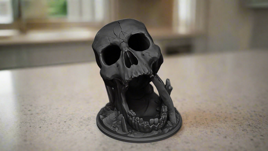Cracked Skull with Emerging Spider