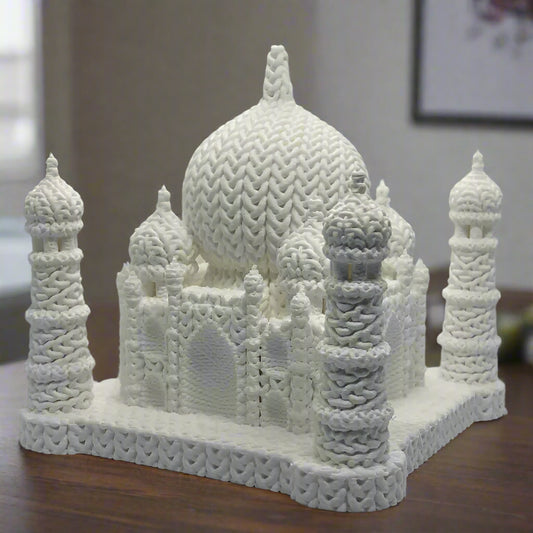 Detailed Knitted Replica of the Taj Mahal