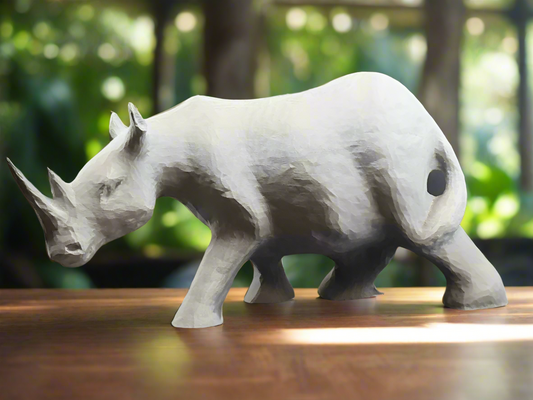 Realistic Rhino Sculpture