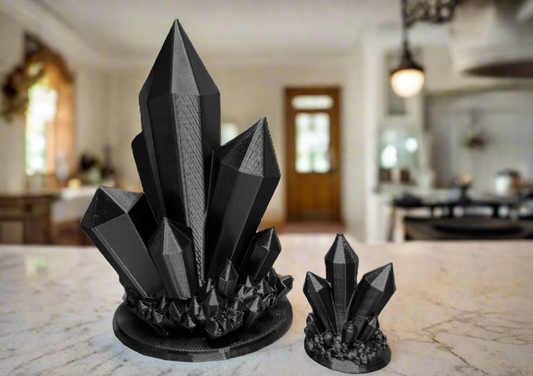 Black Crystal Cluster Figurines: Unique Dark Decorative Crystals