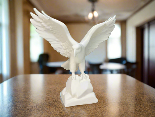 Impressive White Eagle Figurine: Home Decor
