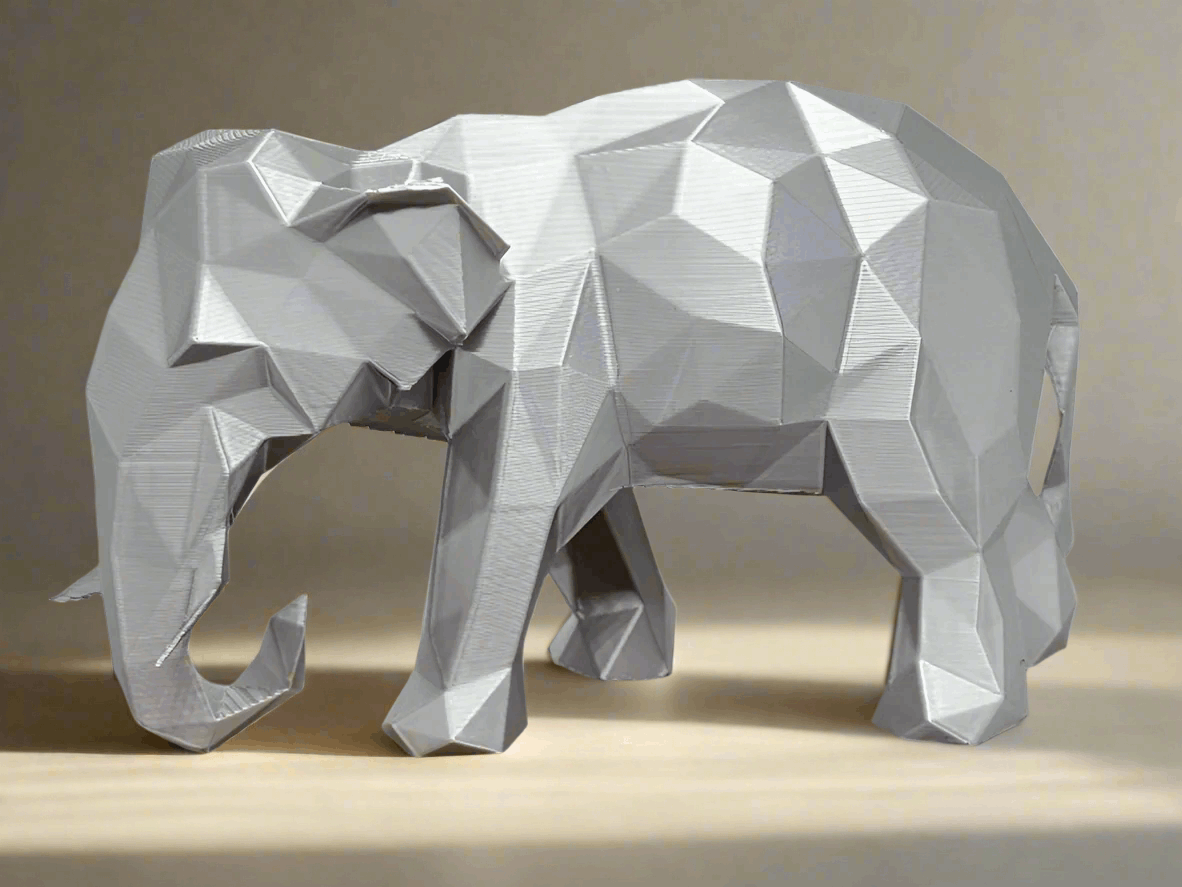 Low-Poly Elephant Figurine