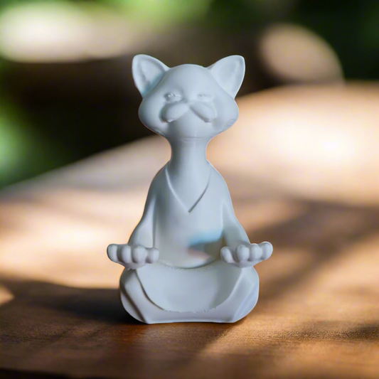Zen Cat Figurine – Calm & Peaceful 3D Printed Decor