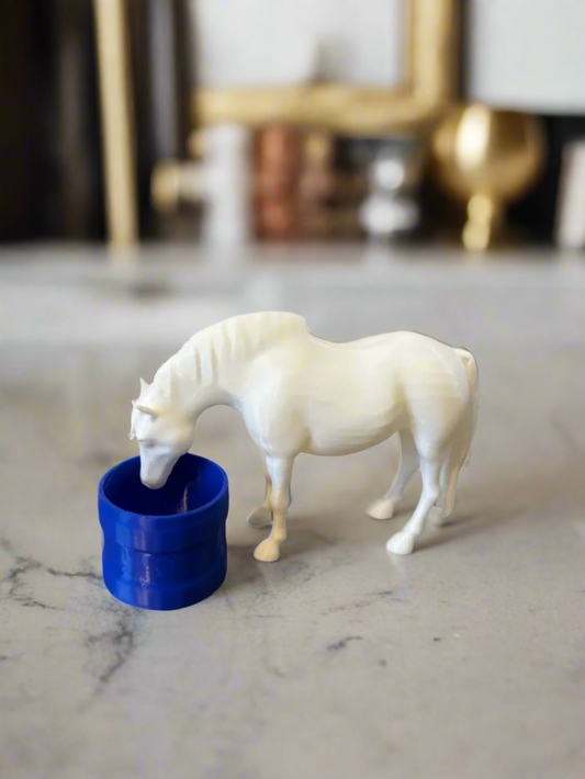 Horse Drinking from Barrel