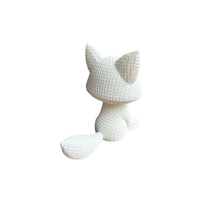 Fox Sculpture Showpiece for Home Decor | White Knitted Animal Figurine India